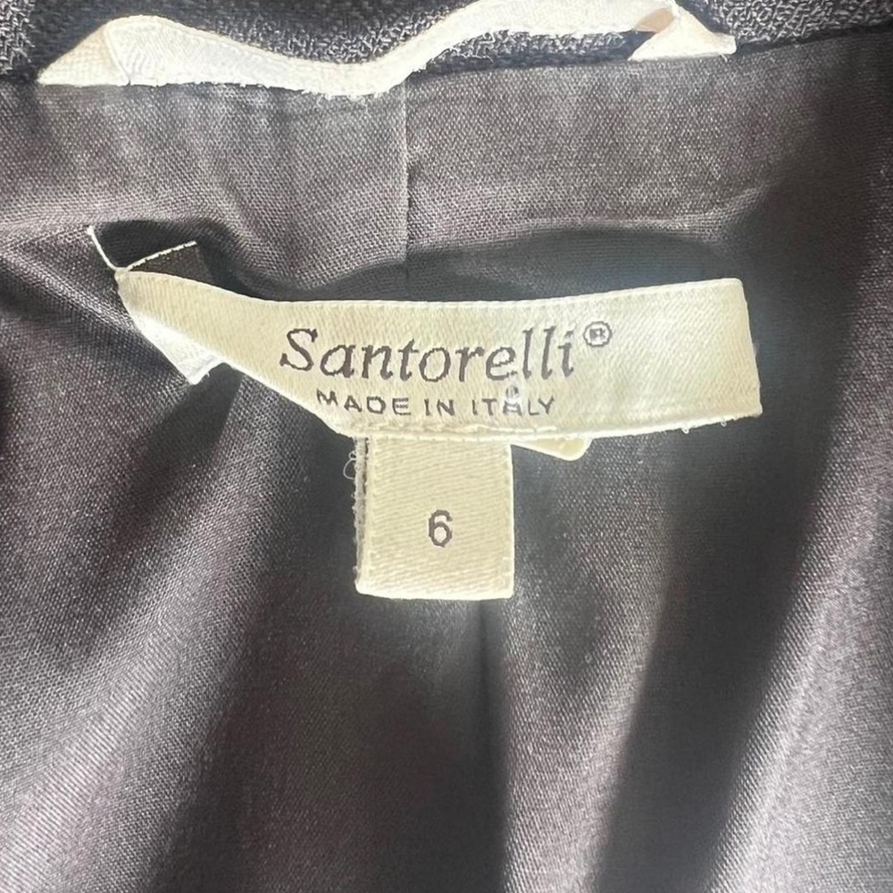 100% wool Santorelli brown Italian blazer mid rise straight long leg suit set - Picture 7 of 9